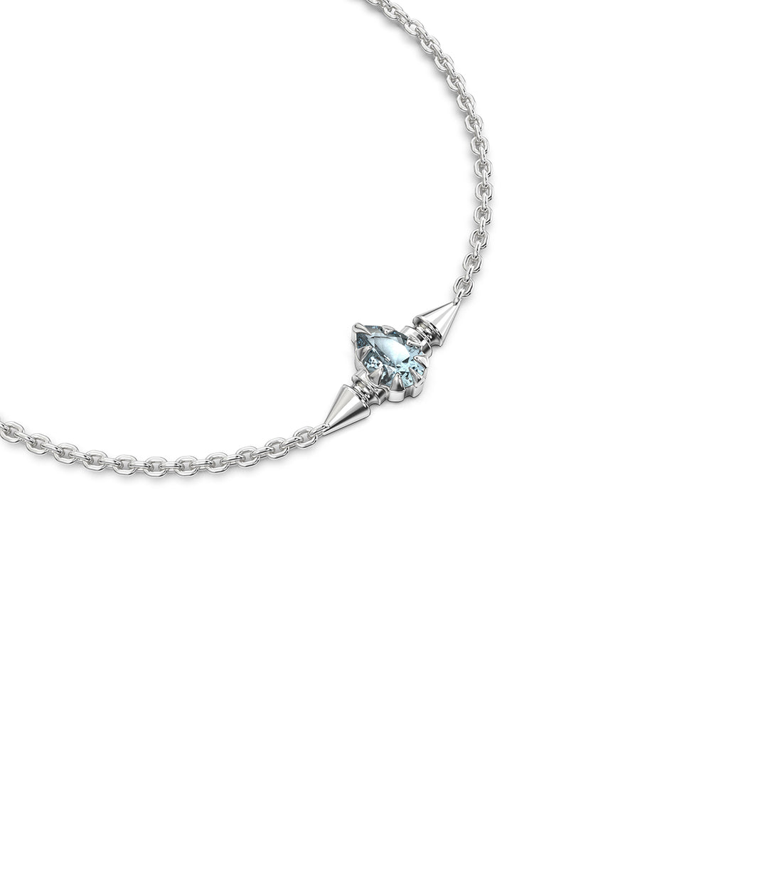 Stolen Silver Precious Punk Droplet Bracelet - Sky Topaz
