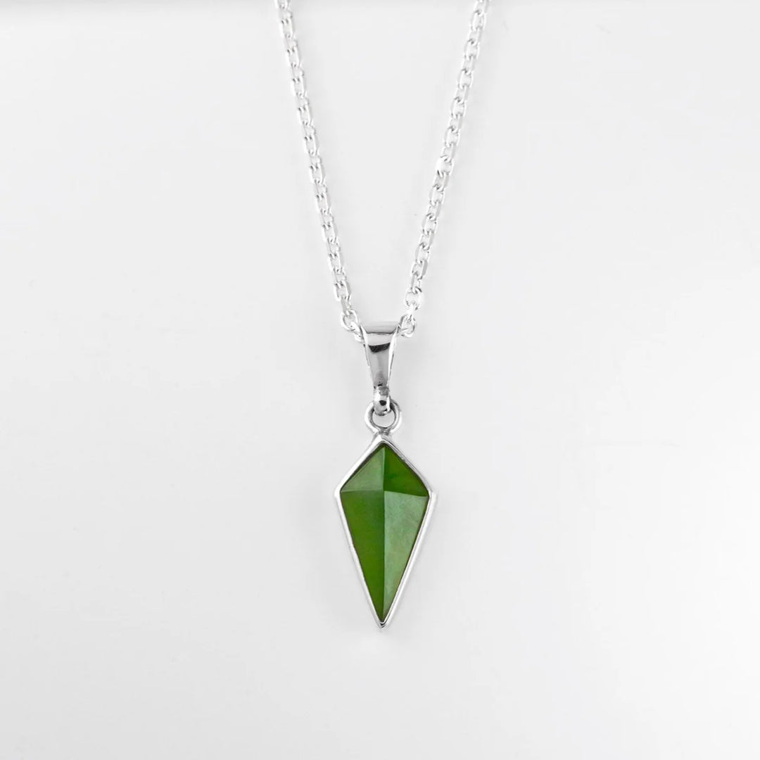 Nick Von K Sterling Silver and Pounamu Pinnacle Necklace
