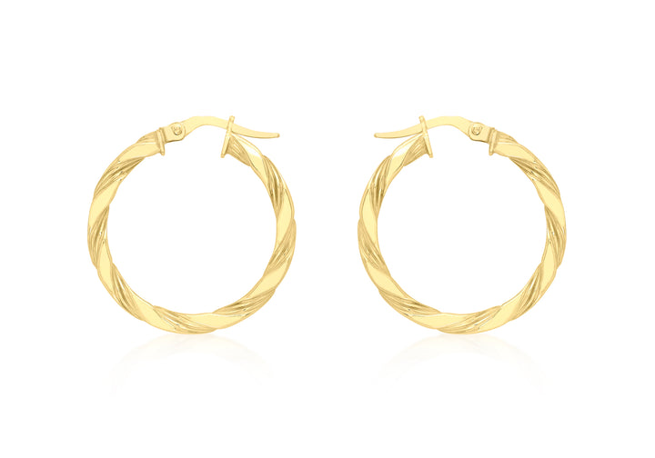LT 9ct Yellow Gold Tyra Hoops