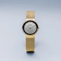 Bering Classic 26mm Gold Milanese Strap Watch