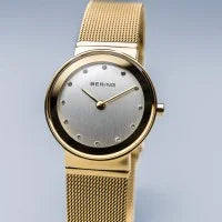 Bering Classic 26mm Gold Milanese Strap Watch