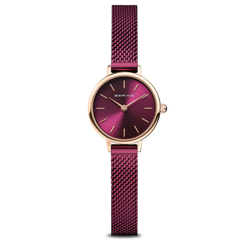 Bering Classic 26mm Purple Milanese Strap Watch