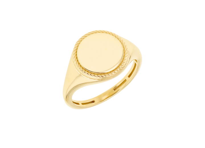 Louis Thompson 9k Gold Coco Signet Ring