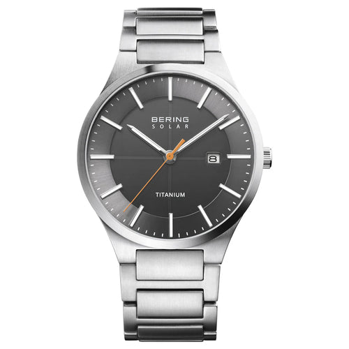 Bering Solar 39mm Grey Titanium Links Strap Watch