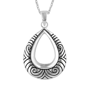 ARGENTO STERLING SILVER TEAR DROP NECKLACE