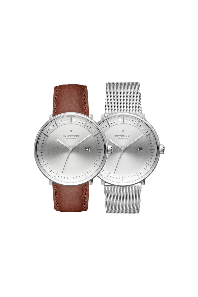 Nordgreen Philosopher 36mm Silver Two Tone Bracelet Watch
