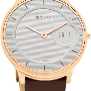 Titan Quartz Analogue White Dial Leather Strap Watch for Men