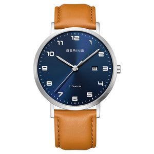 Bering Men's Titanium Blue Dial Watch