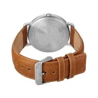 Bering Titanium 40mm Green Tan Leather Strap Watch