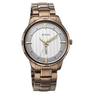 Titan Regalia Opulent White Dial Watch for Men