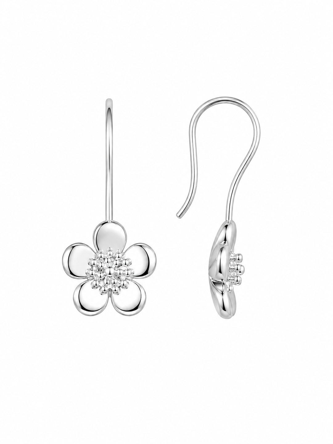 LT Sterling Silver Large Forget-Me-Not Marqusie Earrings