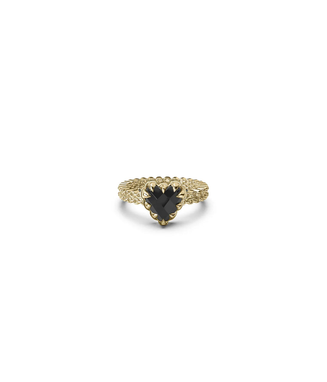 Stolen Gold Plated Mini Love Claw Ring  - Onyx