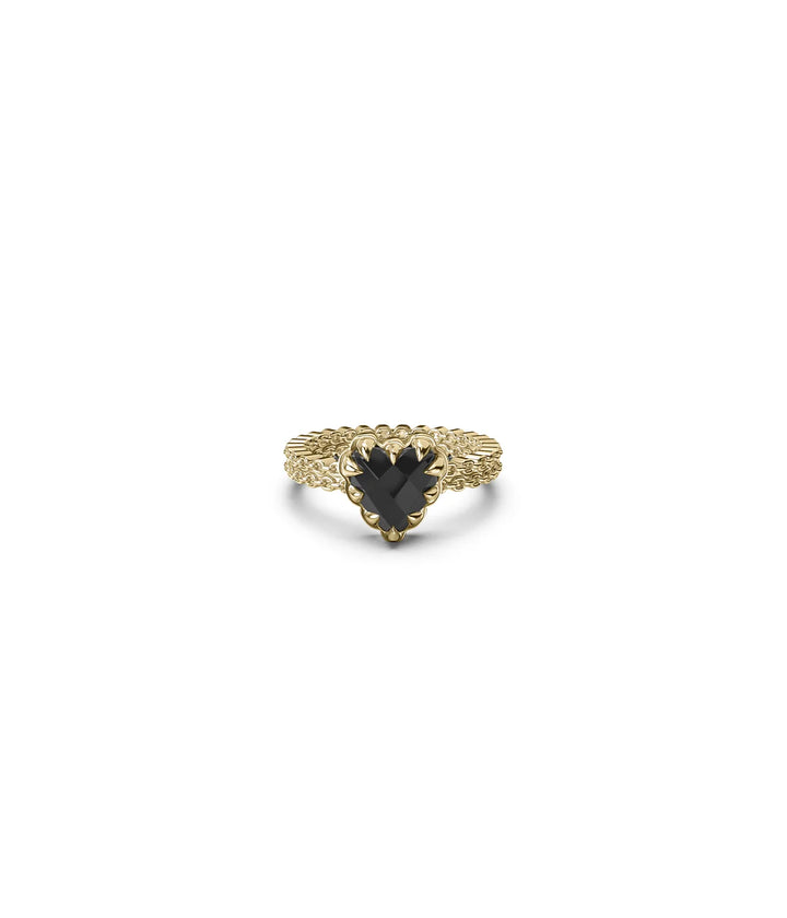 Stolen Gold Plated Mini Love Claw Ring  - Onyx