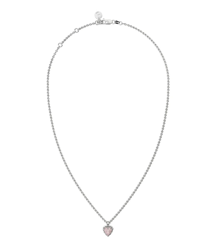 Stolen Silver Mini Claw Necklace Rose Quartz