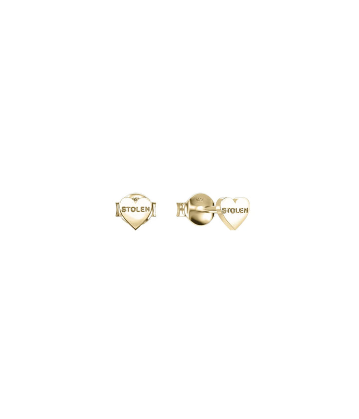 Stolen Gold Plated Tiny Heart Stud Earrings