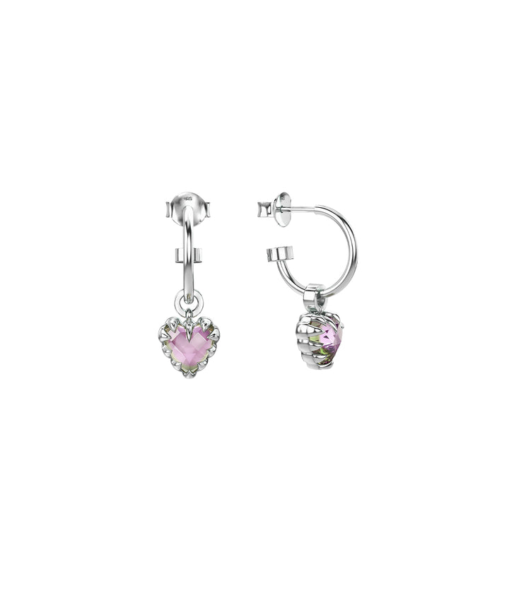 Stolen Love Claw Anchor Silver Earrings - Mystic Quartz