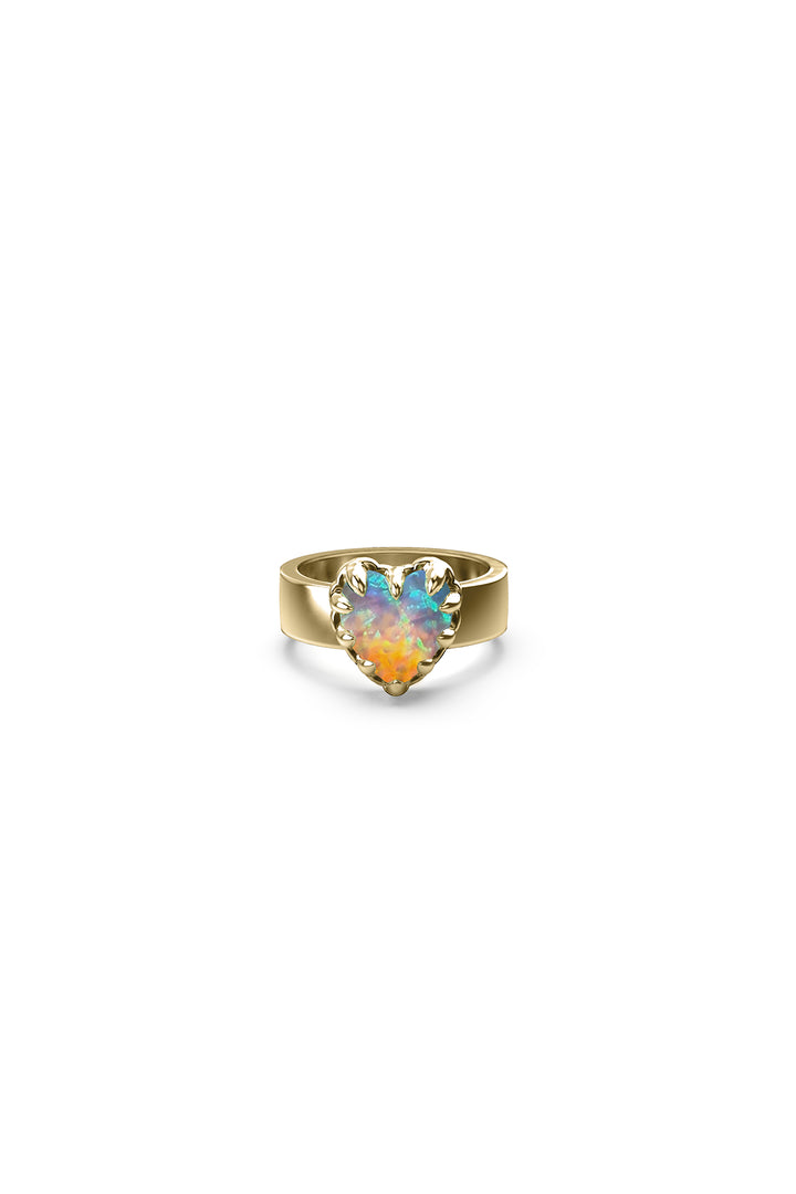 Stolen Gold Plated Love Claw Ring - Opal
