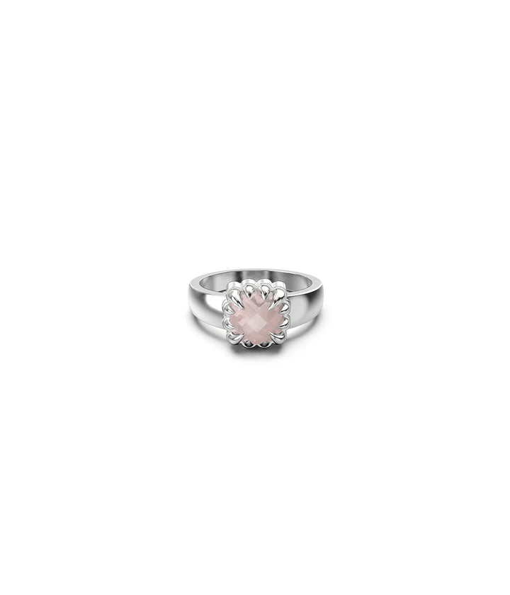 Stolen Silver Baby Claw Ring - Rose Quartz