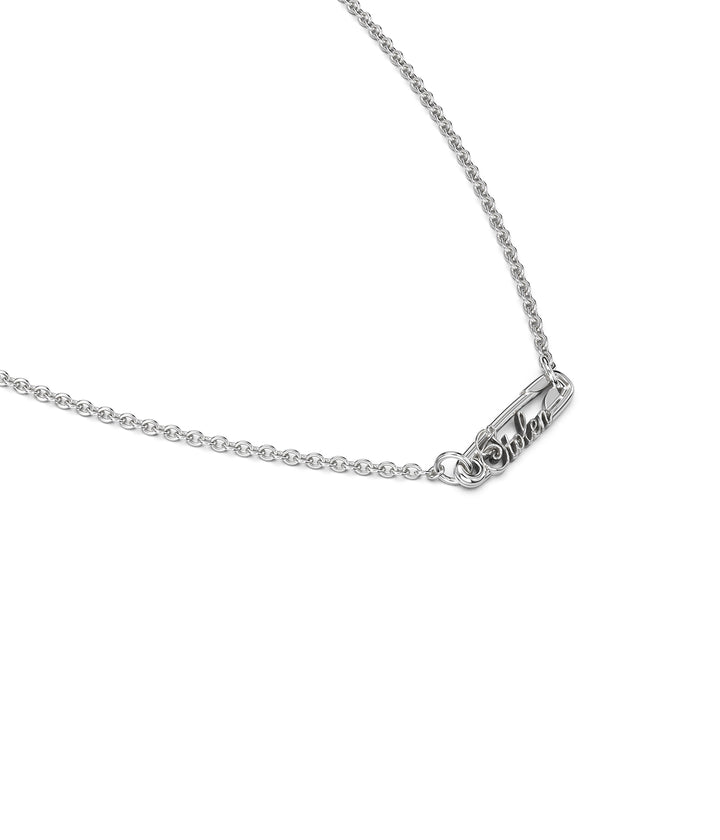 Stolen Silver Scripted Pin Necklace