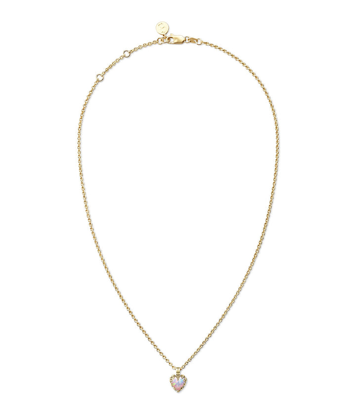 Stolen Gold Plated Mini Love Claw Necklace - Pink Bello Opal