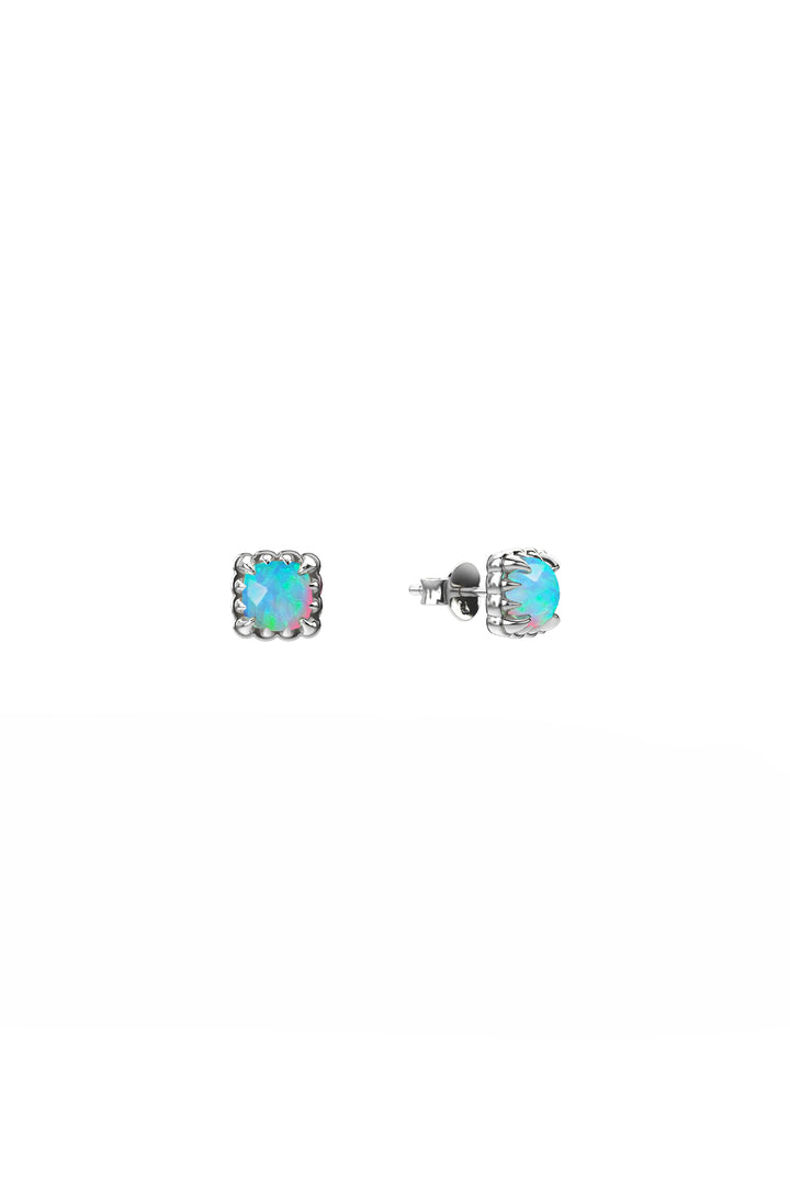 Stolen Silver Mini Claw Studs - Opal
