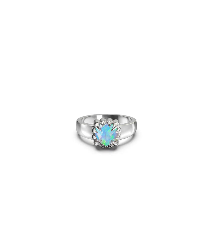 Stolen Silver Baby Claw Ring - Opal