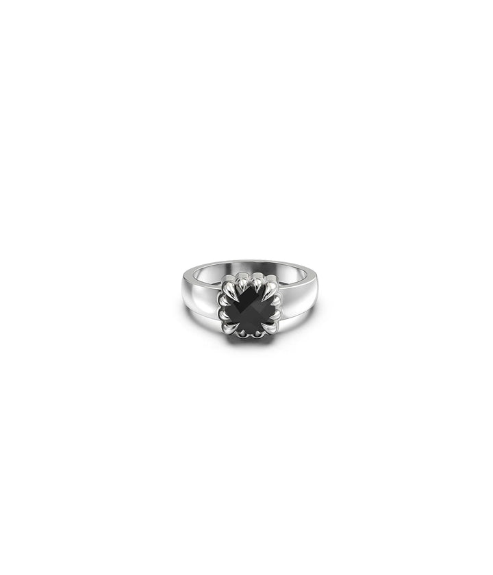 Stolen Silver Baby Claw Ring - Onyx