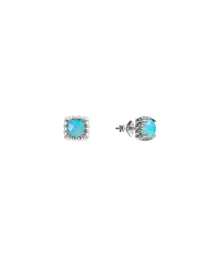 Stolen Silver Mini Claw Studs - Opal