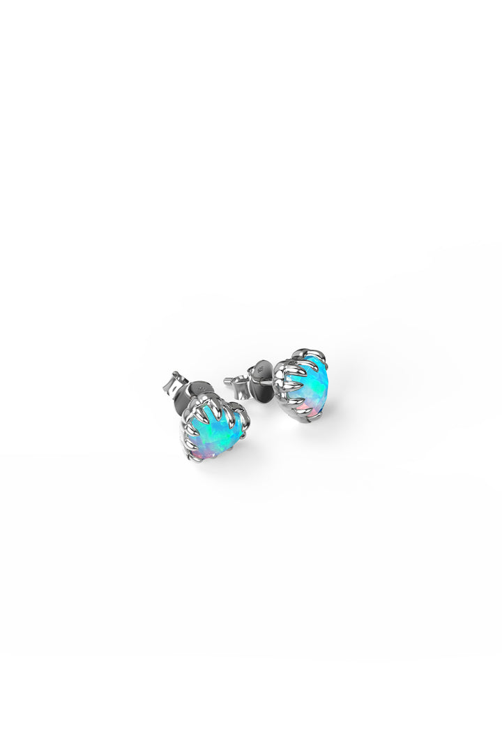 Stolen Silver Love Claw Earrings - Opal