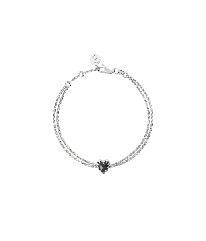 Stolen Silver Love Claw Bracelet - Onyx