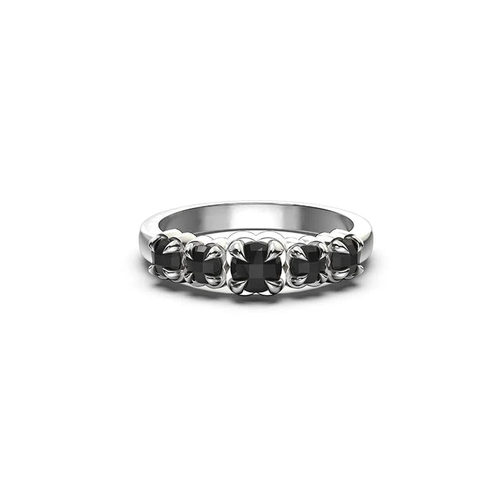 Stolen Silver Halo Cluster Ring - Onyx