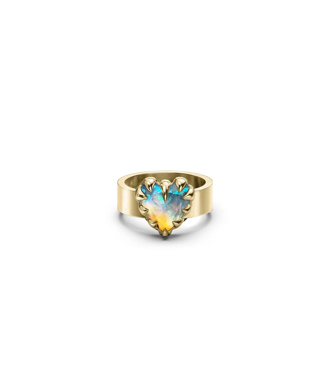 Stolen Gold Plated Love Claw Ring - Opal
