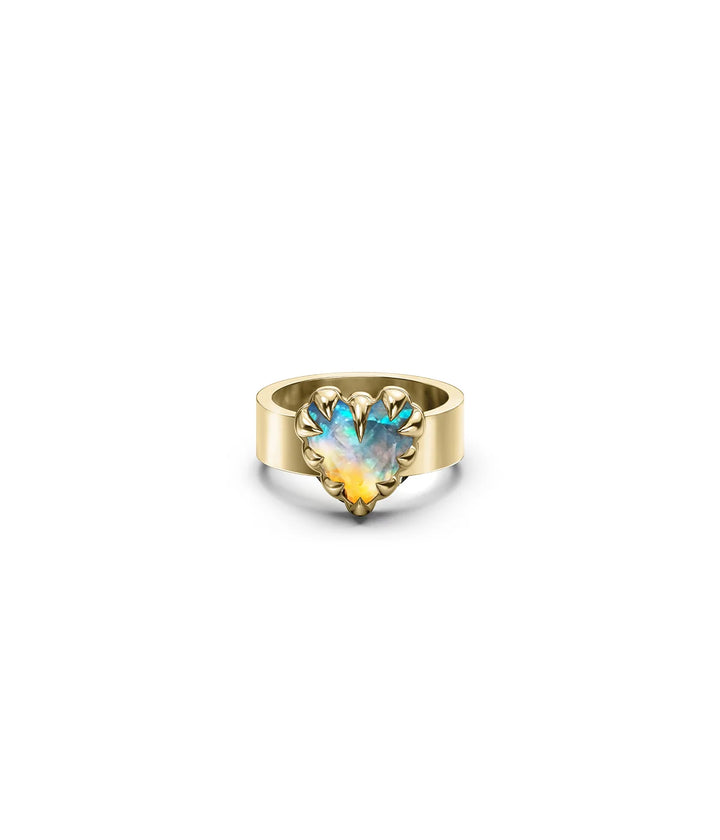 Stolen Gold Plated Love Claw Ring - Opal