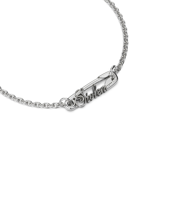 Stolen Silver Scripted Pin Bracelet
