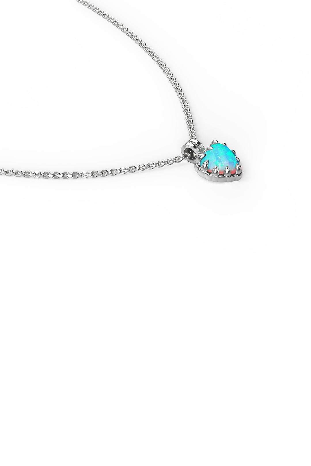 Stolen Silver Love Claw Necklace - Opal