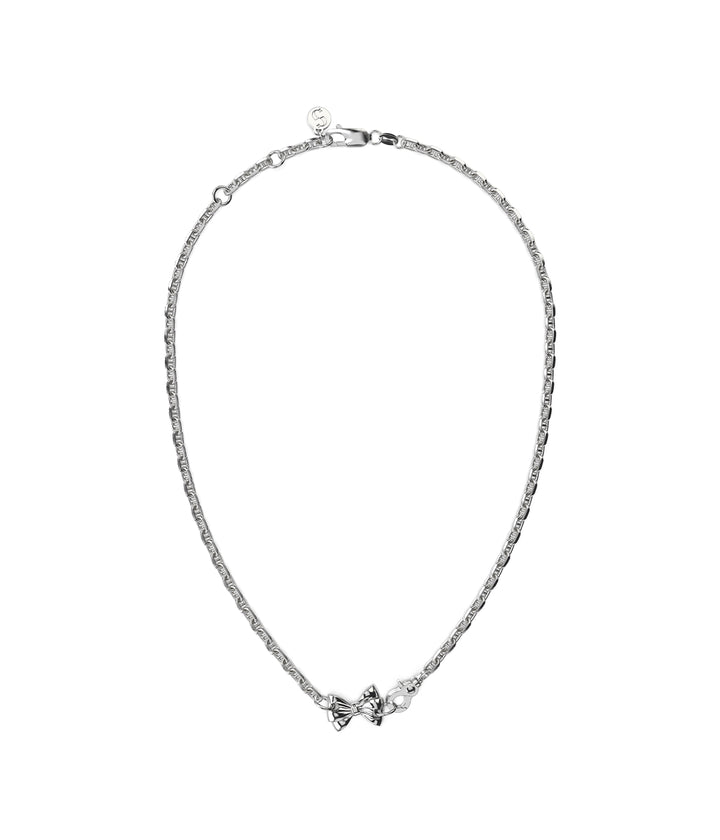 Stolen Silver Pierced Bow Necklace