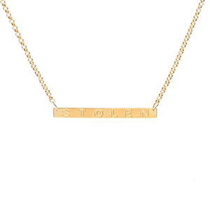 Stolen Gold Plated Plank Necklace