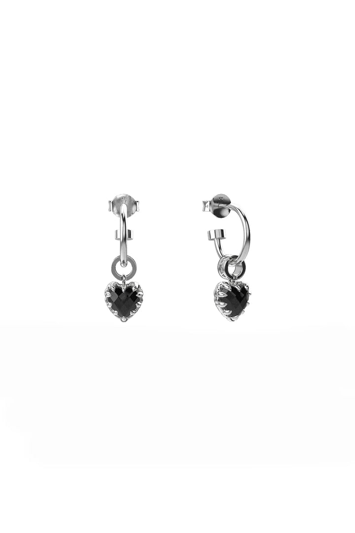 Stolen Silver Love Anchor Earring - Onyx