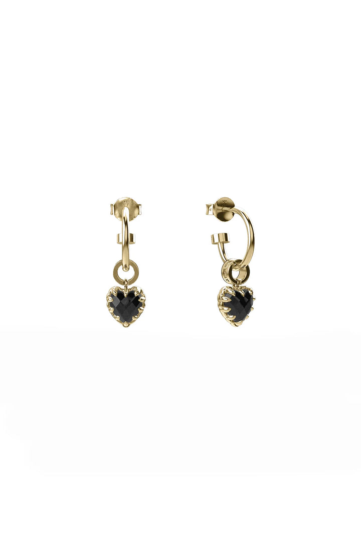 Stolen Gold Plated Love Anchor Earring - Onyx
