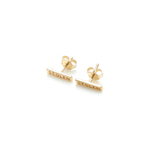 SGC GOLD PLATED TINY BAR EARRINGS