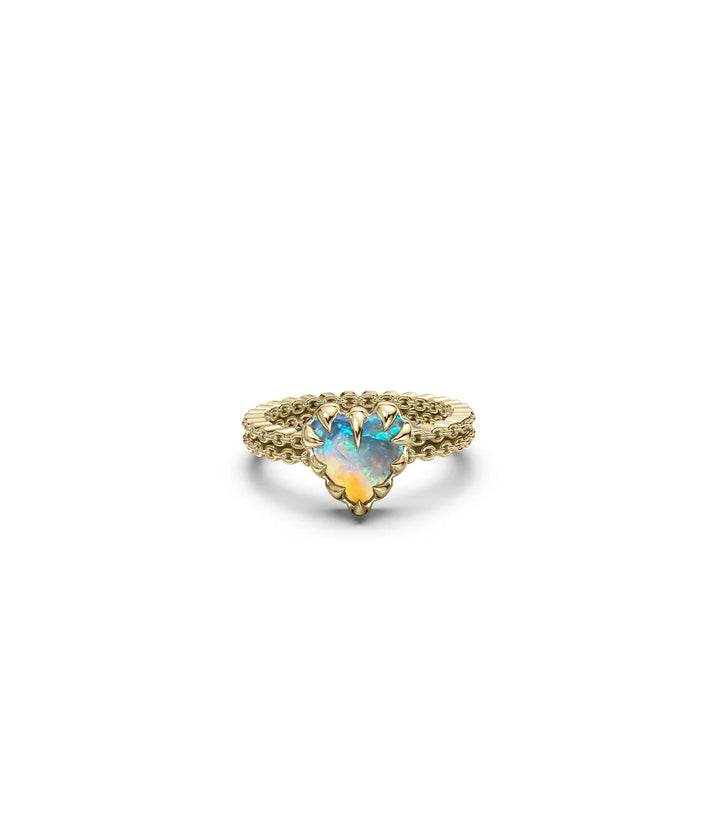 Stolen Gold Plated Mini Love Claw Ring - Bello Opal