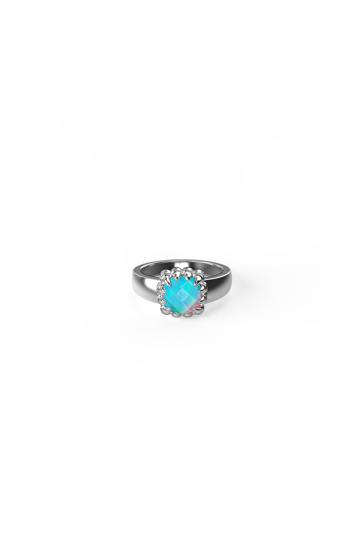Stolen Silver Baby Claw Ring - Opal