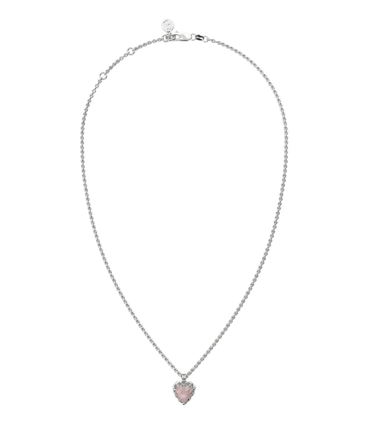Stolen Silver Love Claw Necklace  - Rose Quartz