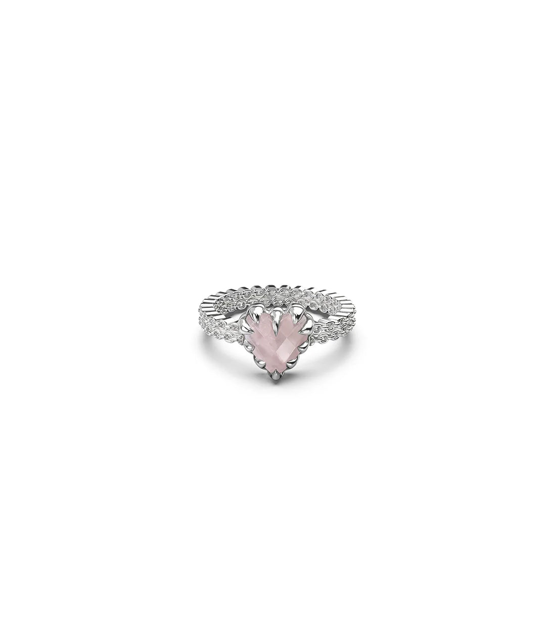 Stolen Silver Mini Claw Ring Rose Quartz