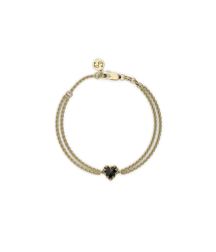 Stolen Gold Plated Love Claw Bracelet - Onyx