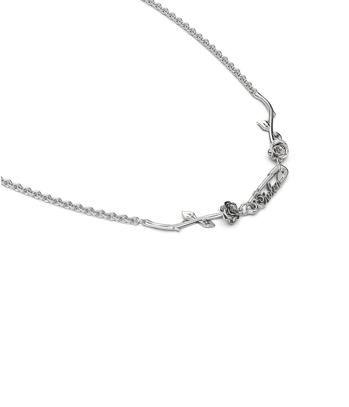Stolen Silver Rose Pin Necklace