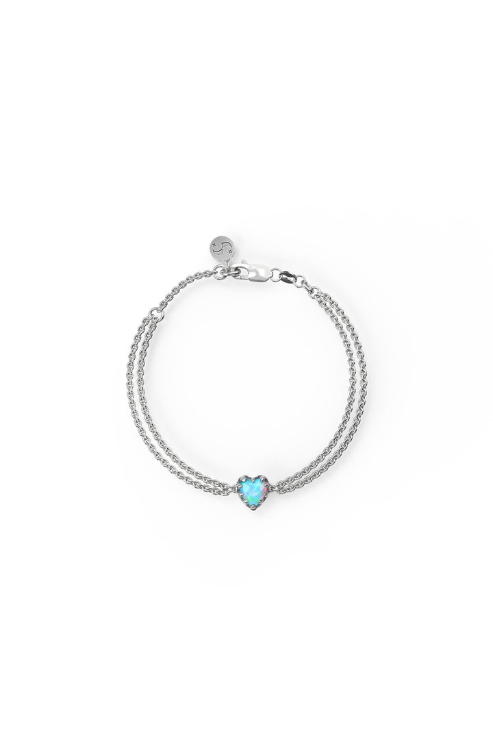 Stolen Silver Love Claw Bracelet - Opal