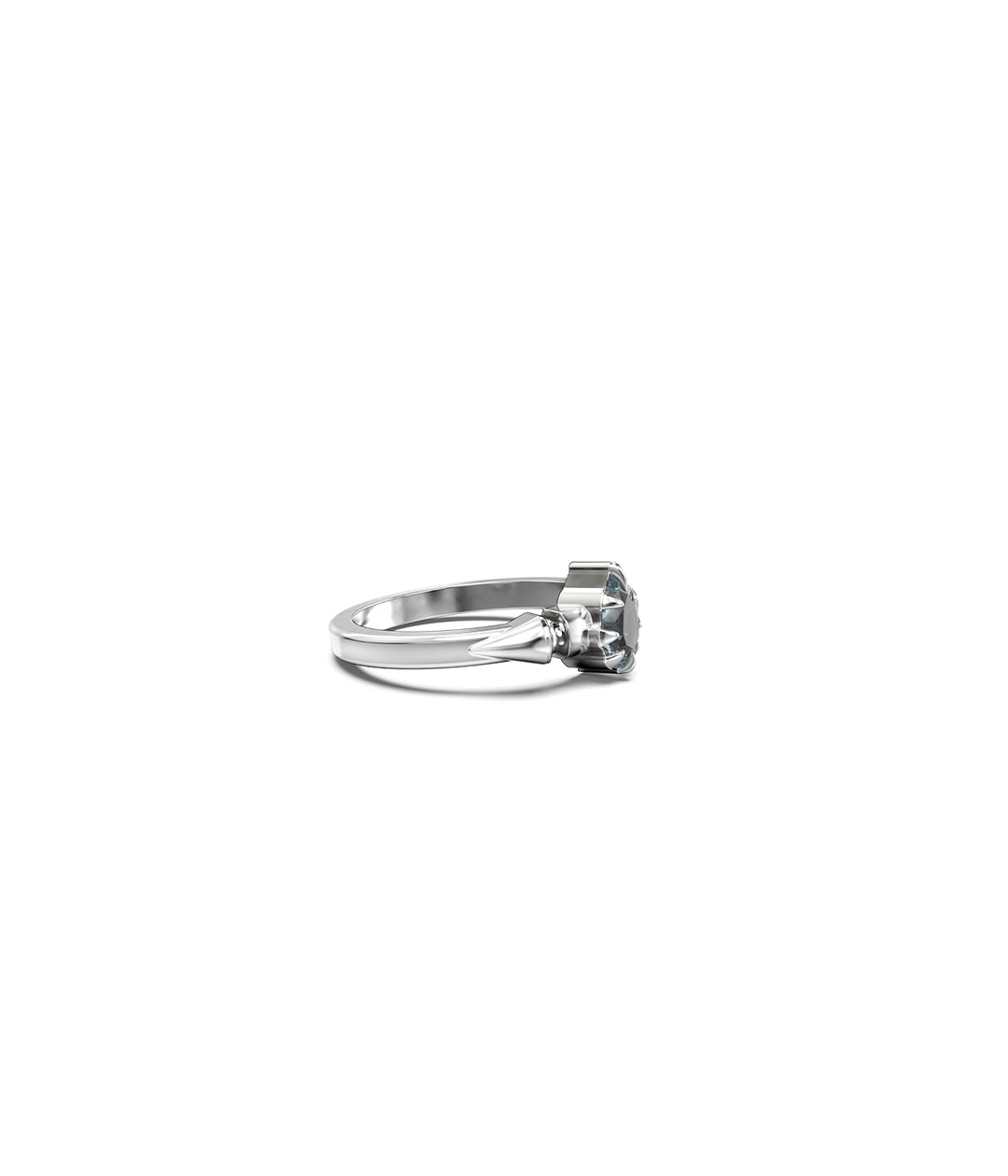 Stolen Silver Precious Punk Droplet Ring - Sky Topaz