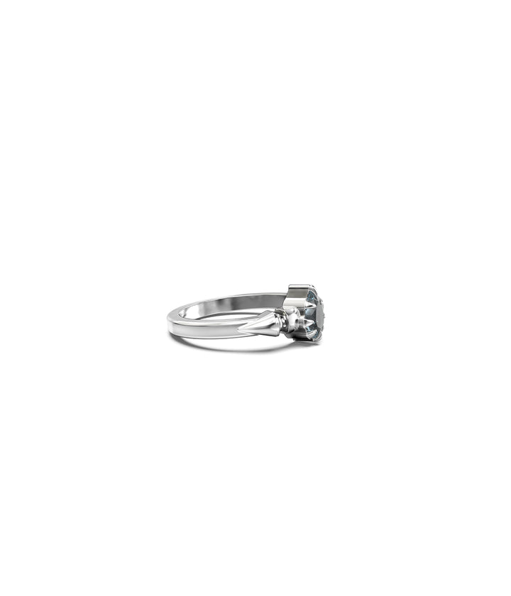 Stolen Silver Precious Punk Droplet Ring - Sky Topaz