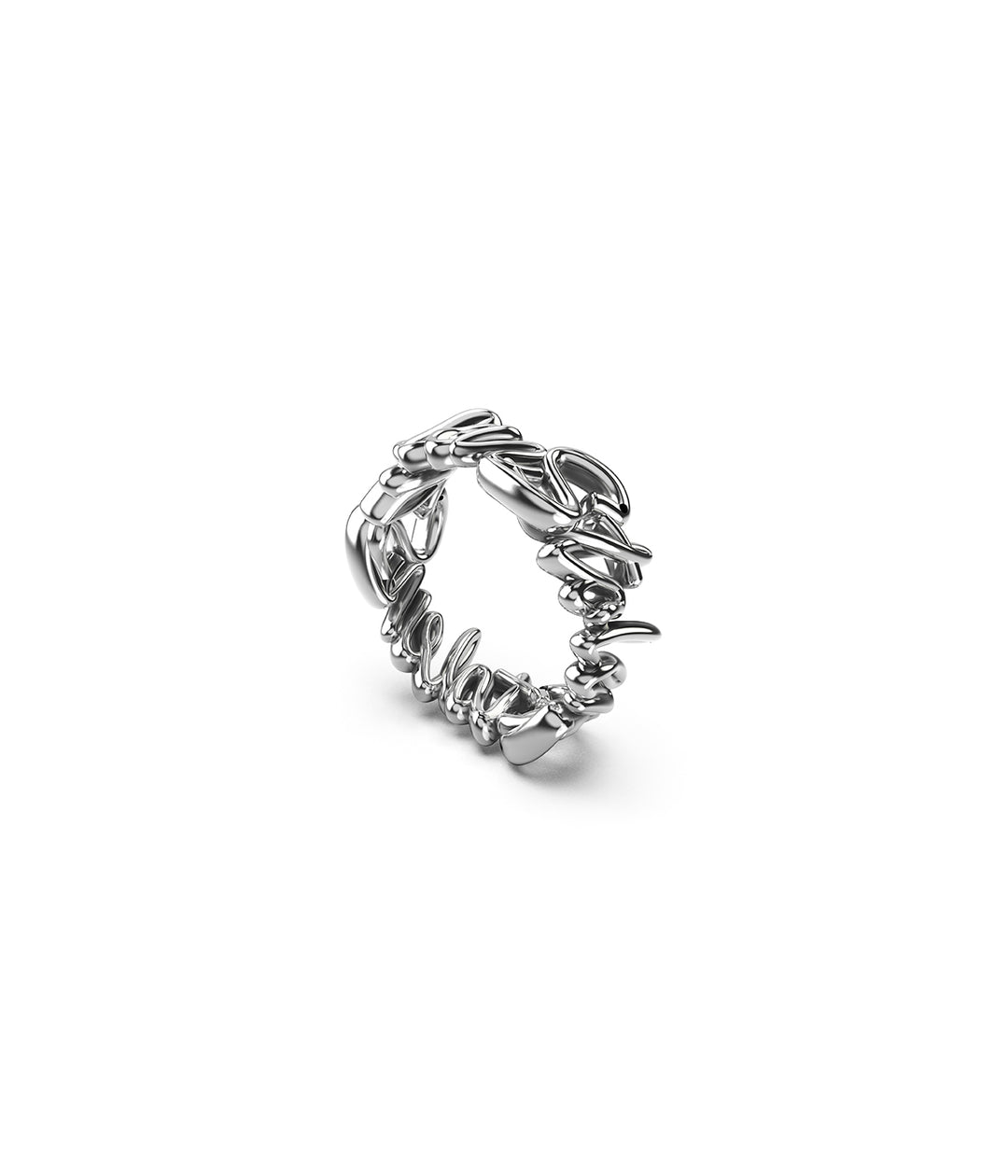Stolen Silver Sentimental Script Ring